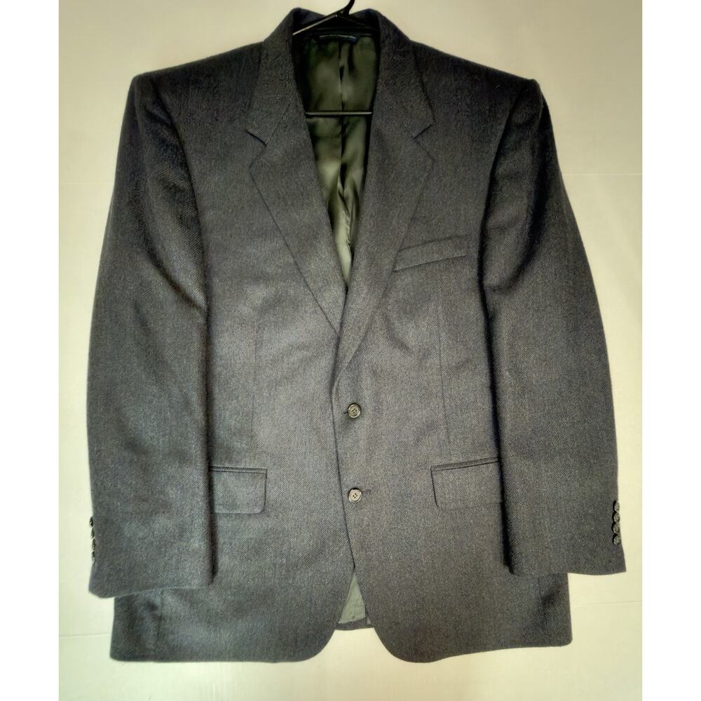 Brooks Brothers 1818 Lambswool Cashmere Blazer Sport Coat 43RG 54 Charcoal